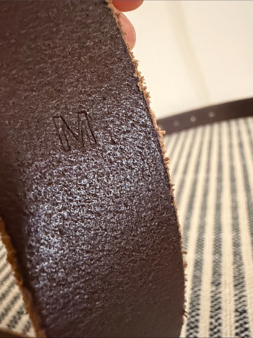 J Crew co. Vintage NYC Brown Leather Men's Belt with Whale Brass Buckle- medium